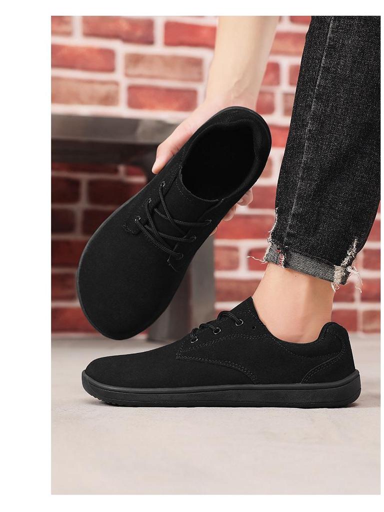 Übergröße Herren Barfußschuhe für breite Füße mit Gummisohle und weichem Obermaterial