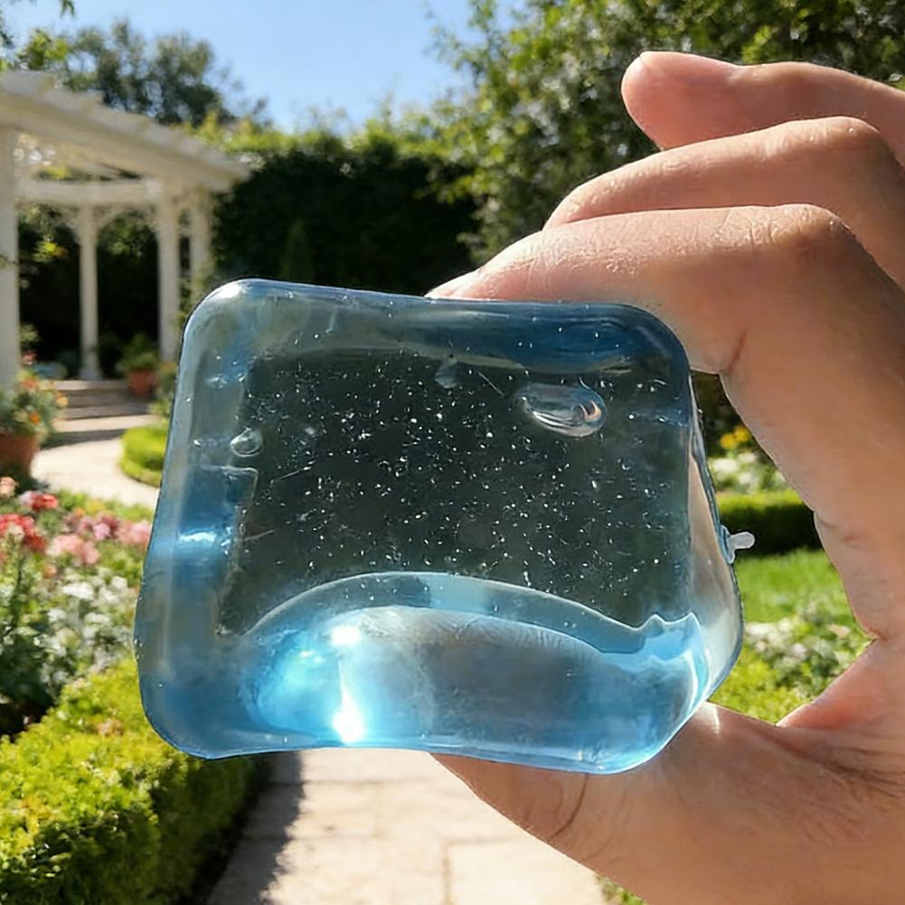 Realistic Clear Blue Ice Cube Stress Relief Toy Squeeze Fidget Toy For Anxiety Soft Sensory Toy For Adults Gift