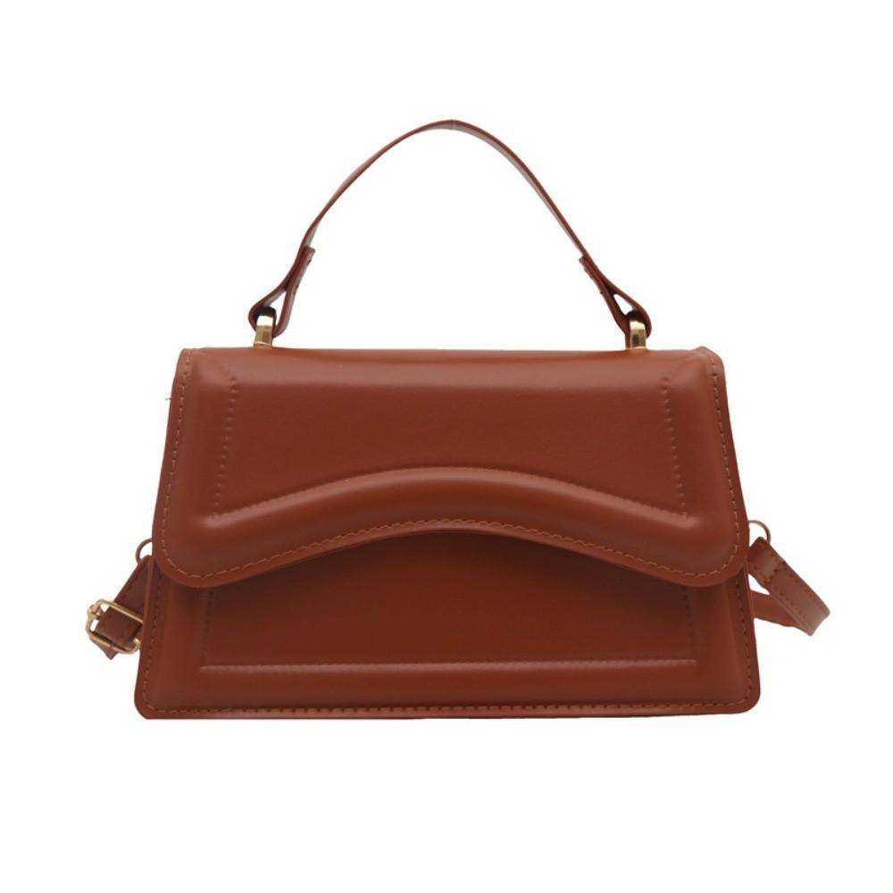 Small Size PU Leather Handbag Solid Color Crossbody Messenger Tote New Women's Shoulder Bag Work