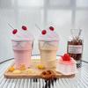 Cute Creative Ice Cream Mugs for Women 300ml Strawberry High Aesthetic Ceramic Cup with Lid Straw Household Exquisite Water Cup