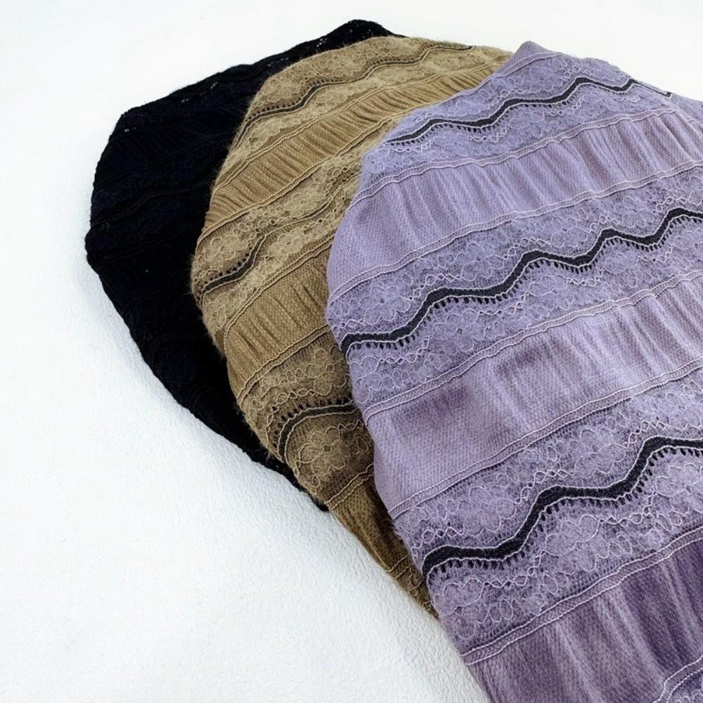 Fashion Elastic Flower Lace Turban Caps Breathable Adjustable Head Wraps Hat Lightweight Embroidery Cancer Chemo Hat Women