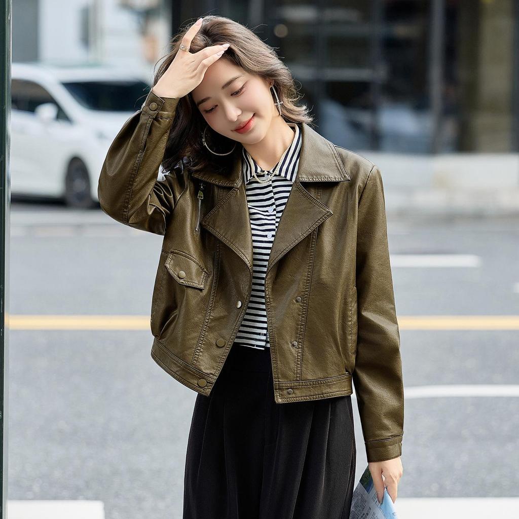 Damen Neue Slim Fit Lammlederjacke - High-End Marke, Frühling & Herbst Kollektion