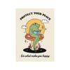 You're Definitely a Funny Poster with Retro Fungi from the '70s, Fancy Hippies, Ball, Dancing Frogs, Canvas, Painting, Wall Art Photography