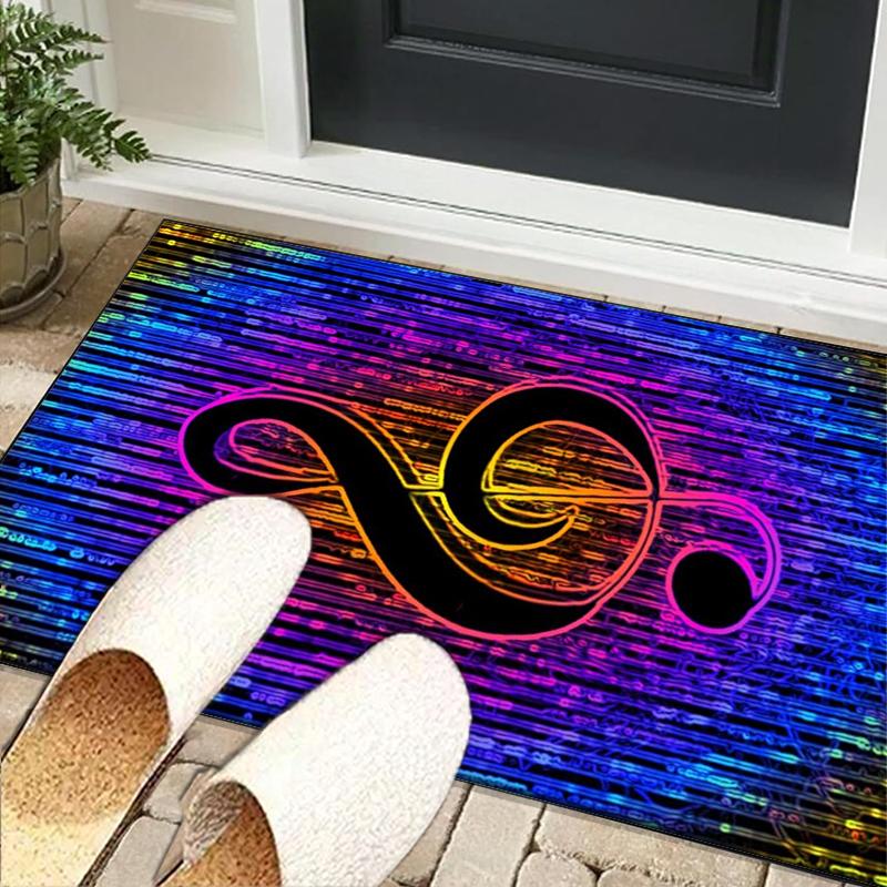 Music Notes Harmony Office Rug Chair Mat, Entryway Carpet, Suitable for Front Door, Bedroom, Living Room, Desk, Holiday Gift