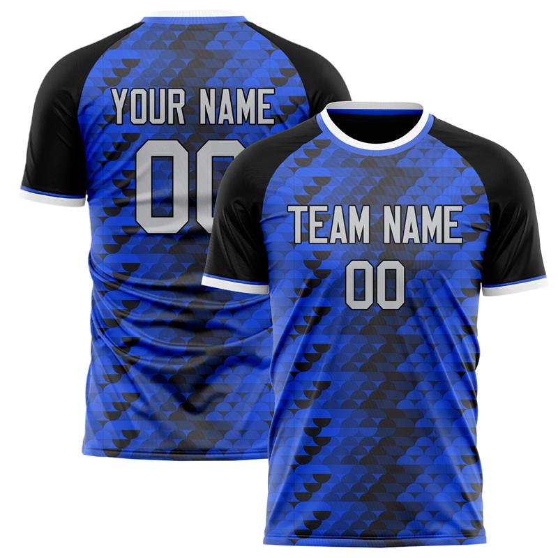 Customized Team Name Number Name Football T-shirts Personalized DIY Crew Neck Blue Sport T Shirts Loose Quick Dry Team Uniform