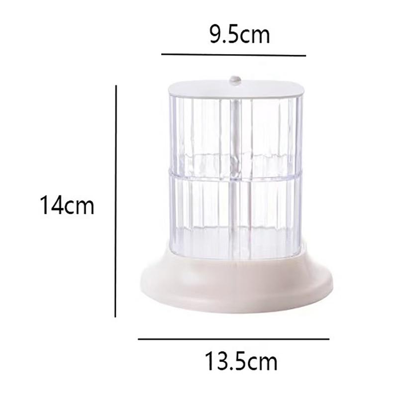 Rotating Jewelry Box Display Stand Organizer Earrings Necklace Ring Storage Box Cotton Pad Makeup Cotton Swabs Organizer