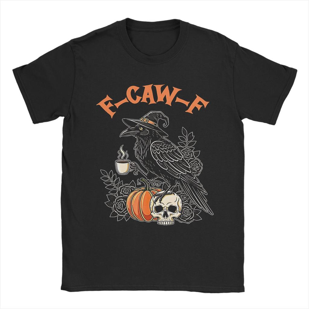 Havran Vrána F-CAW-F Halloweenské Tričko Léto Čistá Bavlna Trička Pro Muže Harajuku Design Tričko Krátký Rukáv Streetwear Topy