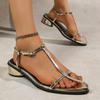 Fashion Women's High Heels Sandals Pointing Toe Narrow Band Design Sandals Clip Toe 2025 Summer Roman Style Platform Beach Ladies Shoes