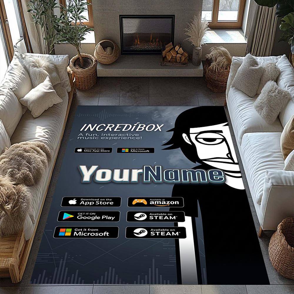 Incredibox Customizable Name Area Rug Suitable for Study room Playrooms Decorate room Game Room Anti-slip Rug Anime Office Decor Gift for Festivals
