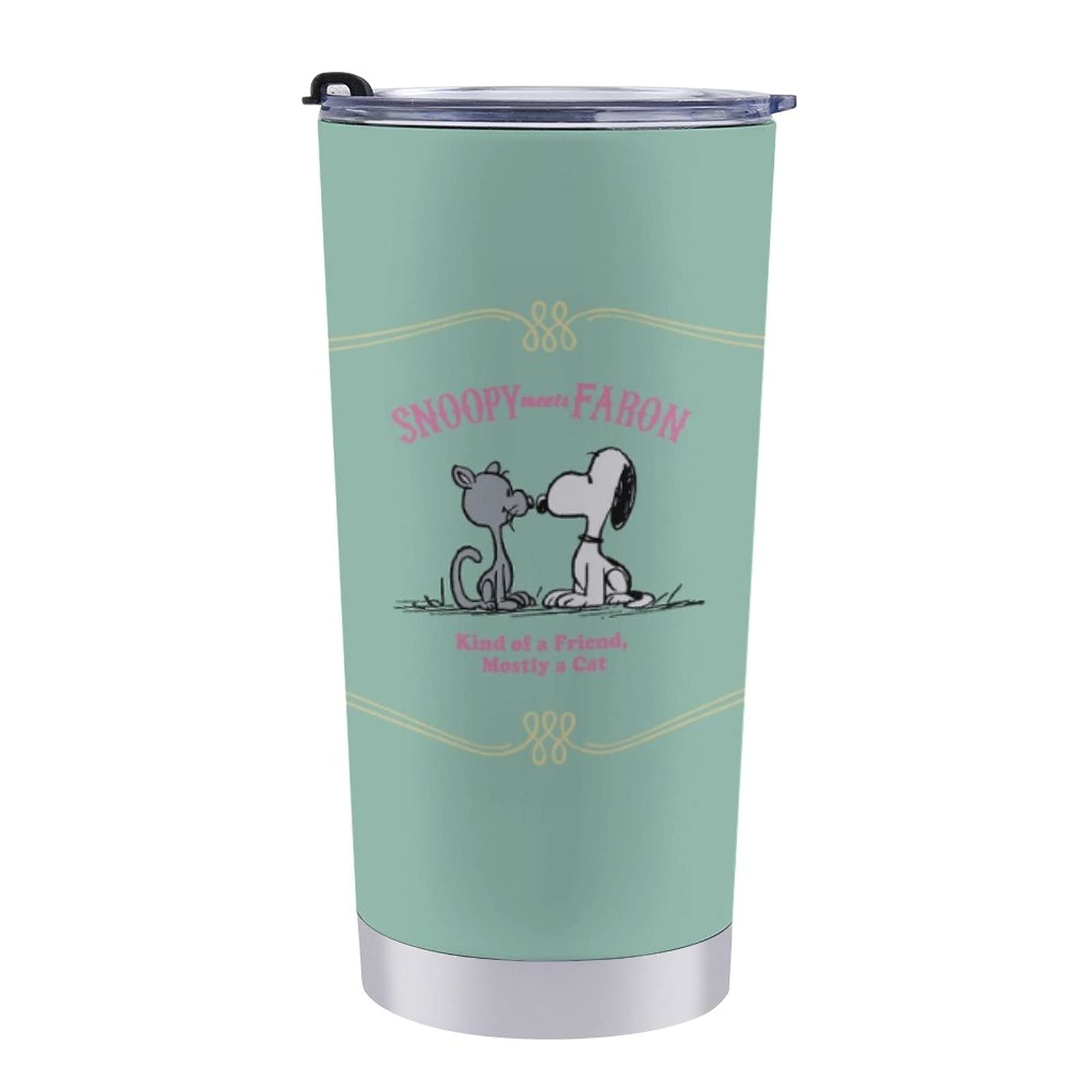 

Кружка-тамблер Snoopy Faron, кофейная чашка, стакан для магазина, бутылка для воды EVISUK, нержавеющая сталь для питья прямо из горлышка, с крышкой, портативная соломинка, товары с персонажами