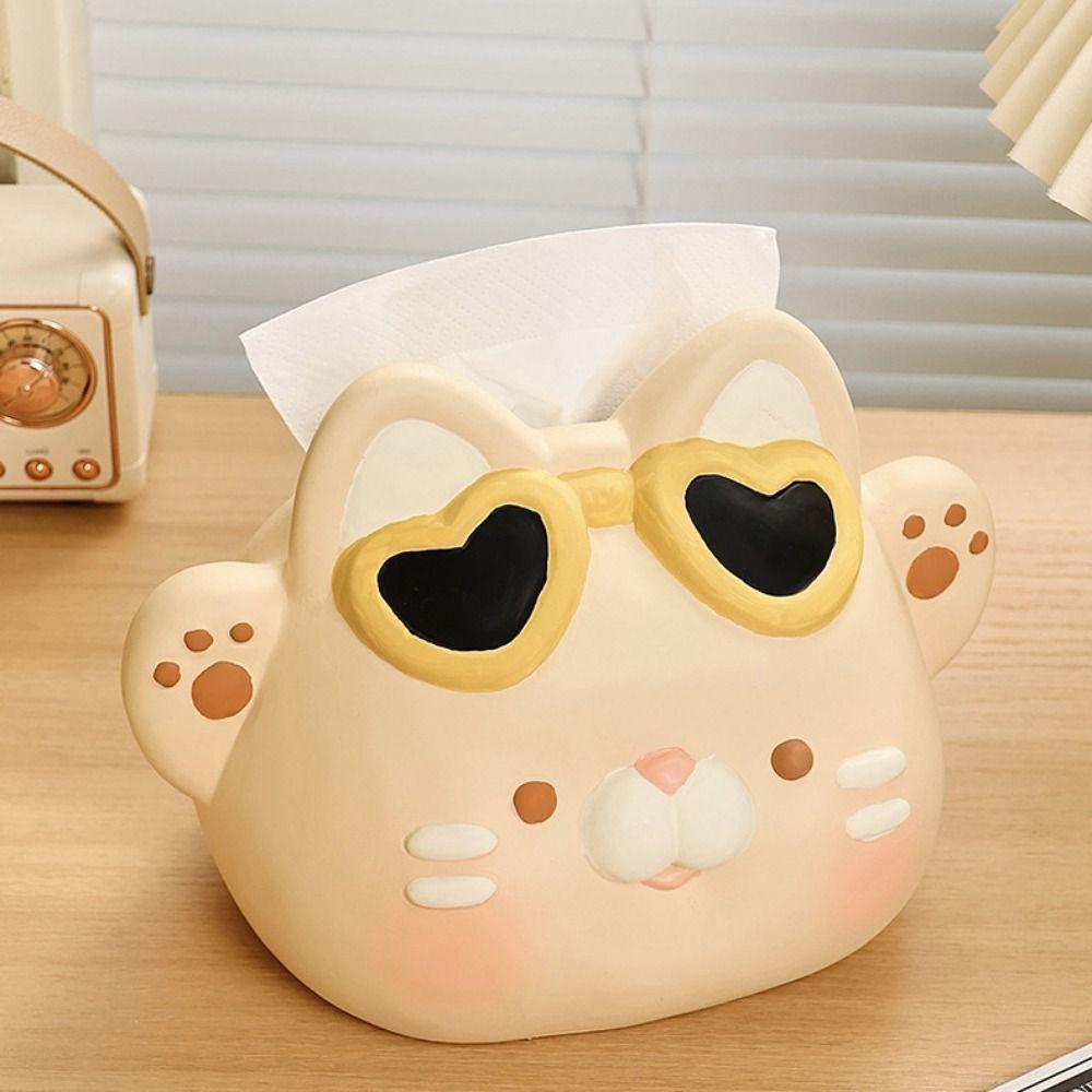 Cartoon Paper Box Ceramics Napkin Storage Box Desktop Decoration Tissue Box  Bedside