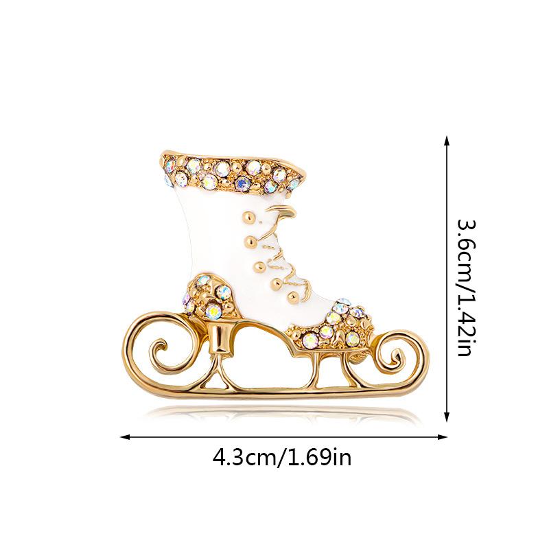 Tree Boots Snowman Santa Claus Brooches Crystal Pin Brooch Christmas Series Enamel Brooch