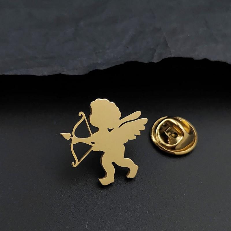 

Cupid s Arrow Brooch Cufflinks Made Of Stainless Steel Material Suitable Both Men Women Cute Style INS Versatile 14k