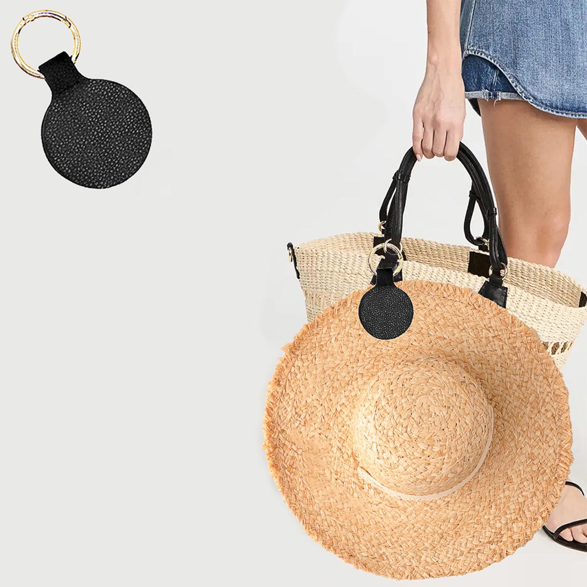 

1 шт. Магнитный зажим для шляпы на сумку, держатель для шляпы для сумочки, рюкзака, багажа, зажим для хранения шляпы из ПУ кожи, аксессуары для дорожной сумки.-zmt чёрный