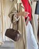 Brown Retro Korean Women's Bowling Handbag - Large Capacity, Shoulder Bag for Autumn and Winter