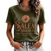 Women's Halloween Printed Neck Short Sleeve T-Shirt with Shoulder Fit