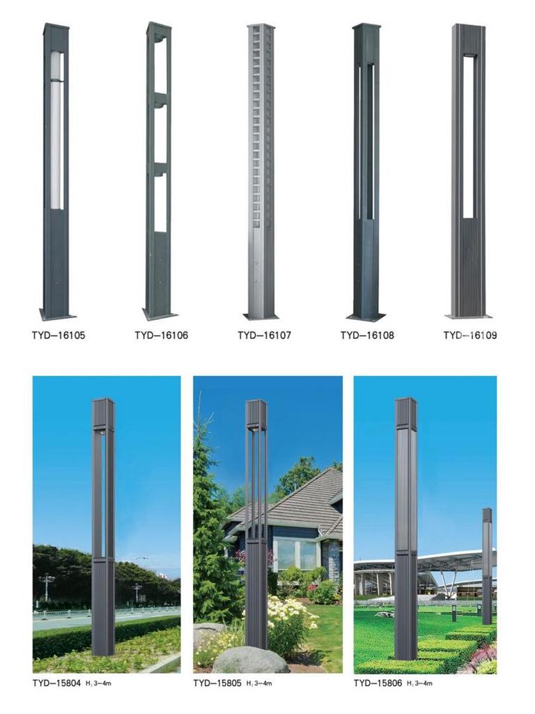 Solar Aluminum Garden Light: Modern Square Post for Outdoor Courtyard