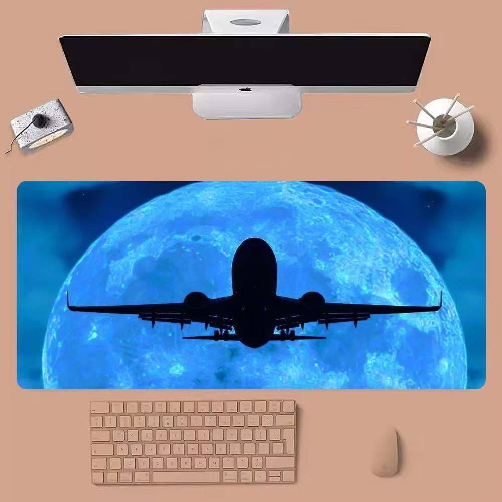 Airplane Sunset Mouse Pad Waterproof Nonslip Desk Mat for Gaming Office