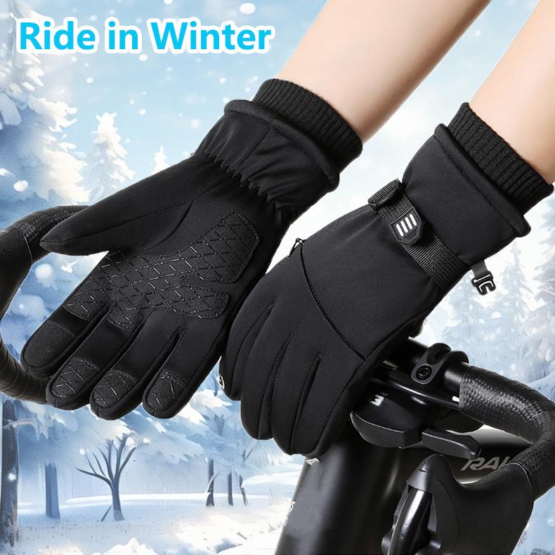 Durable And Safe Yanbiguo Snow Gloves For Men&Women Thicken Fleece Warm Waterproof Skiing Gloves With Pocket And Touchscreen Functionality
