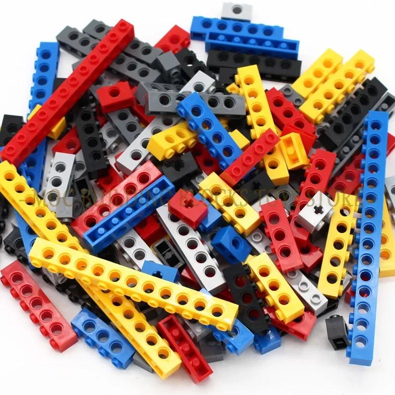 Technical Building Blocks Parts Bulk MOC Thick Bricks 6 Color Combination Accessories Studded Long Beams Robot Children Toys