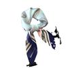 French Retro Silk Scarf Women'S Cashew Nut Fashion Versatile Small Square Scarf Literary Streamer Scarf High-End Scarf