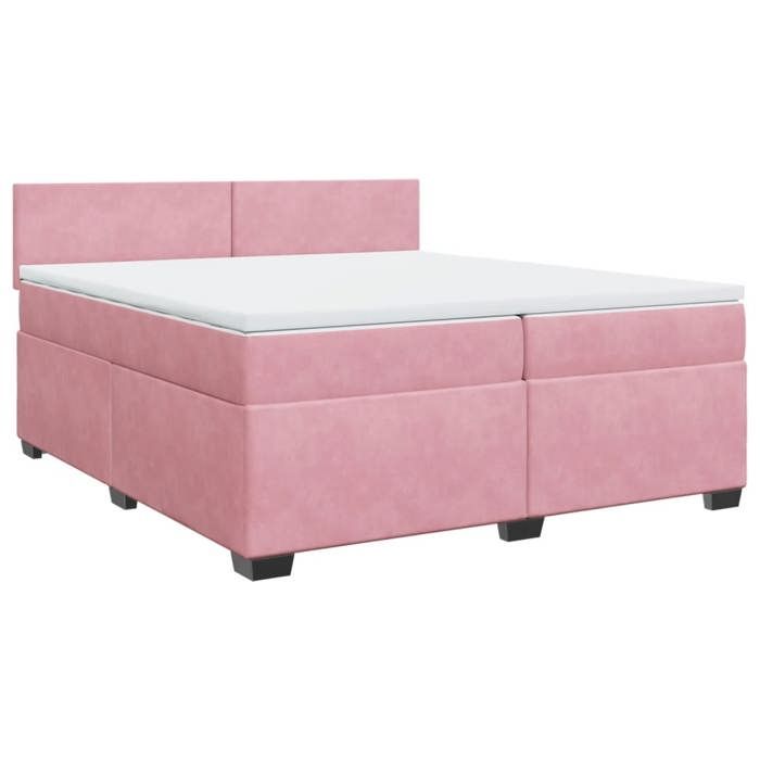 Maison Exclusive - Sommier à lattes de lit avec matelas Rose 200x200 cm Velours