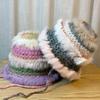 Rabbit Fur Knitted Hat for Women  New Autumn and Winter Plush Fisherman Hat Fashionable and Versatile Face Showing Small Woolen Basin Hat