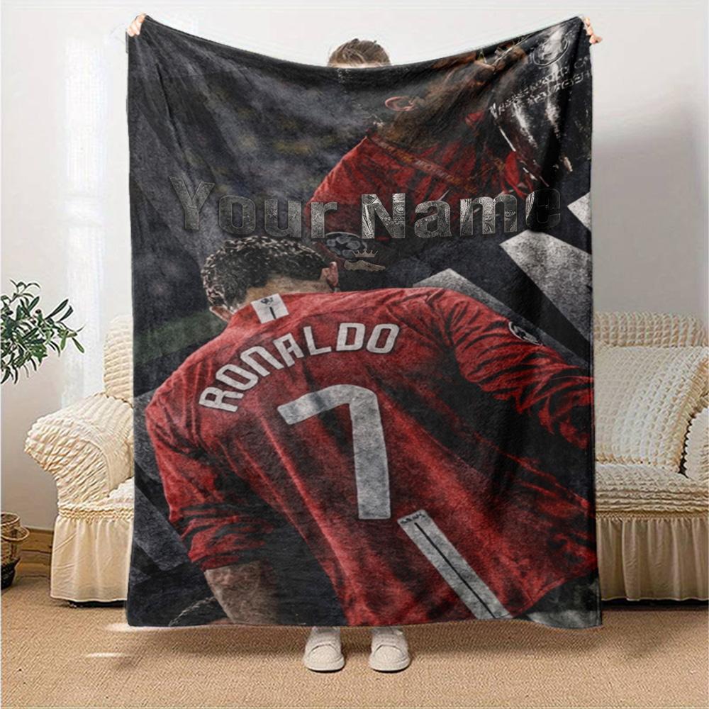Cristiano Ronaldo (73) Personalized Name Blanket Gift Personalized Blanket Ultra-Soft Perfect for Seaside Bed Livingroom Office Chair for All Occasion