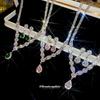 Zircon Water Drop Pendant Necklace Earrings Set Light Luxury High Sense Collarbone Chain Women's Retro Court Style Jewelry Wholesale