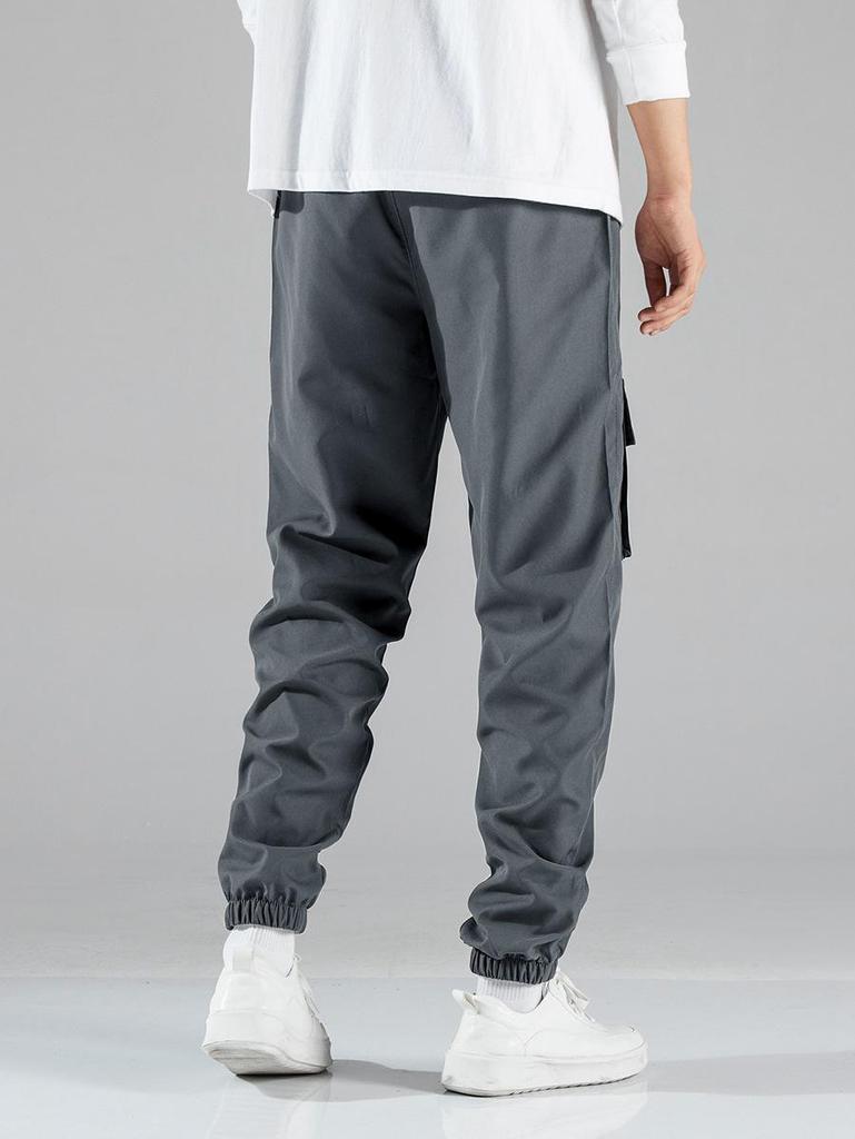 Men's Multi-pocket Heavyweight Twill Joggers for Spring and Autumn
