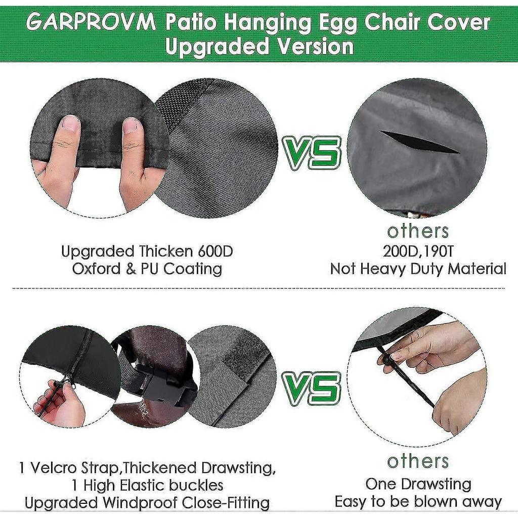 Patio Egg Chair Cover 600d Outdoor Rattan Swing Covers For Large Eggs Waterproof Dustproof Garden Furniture Cover With Outdoor Chair Cover,190x115cm