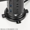 Sanwa Supply Tower-Style Power Strip with 12 AC Outlets, 2 USB-A Ports, and 1 Type-C Port, 2m Length, and a Centralized Switch, Black, TAP-B112C1A2BK