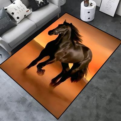 Künstlerischer Pferde-Muster Teppich mit lebendigen dynamischen Fantasy-Designs Weicher dekorativer Teppich für Wohnzimmer Schlafzimmer Heimdekoration