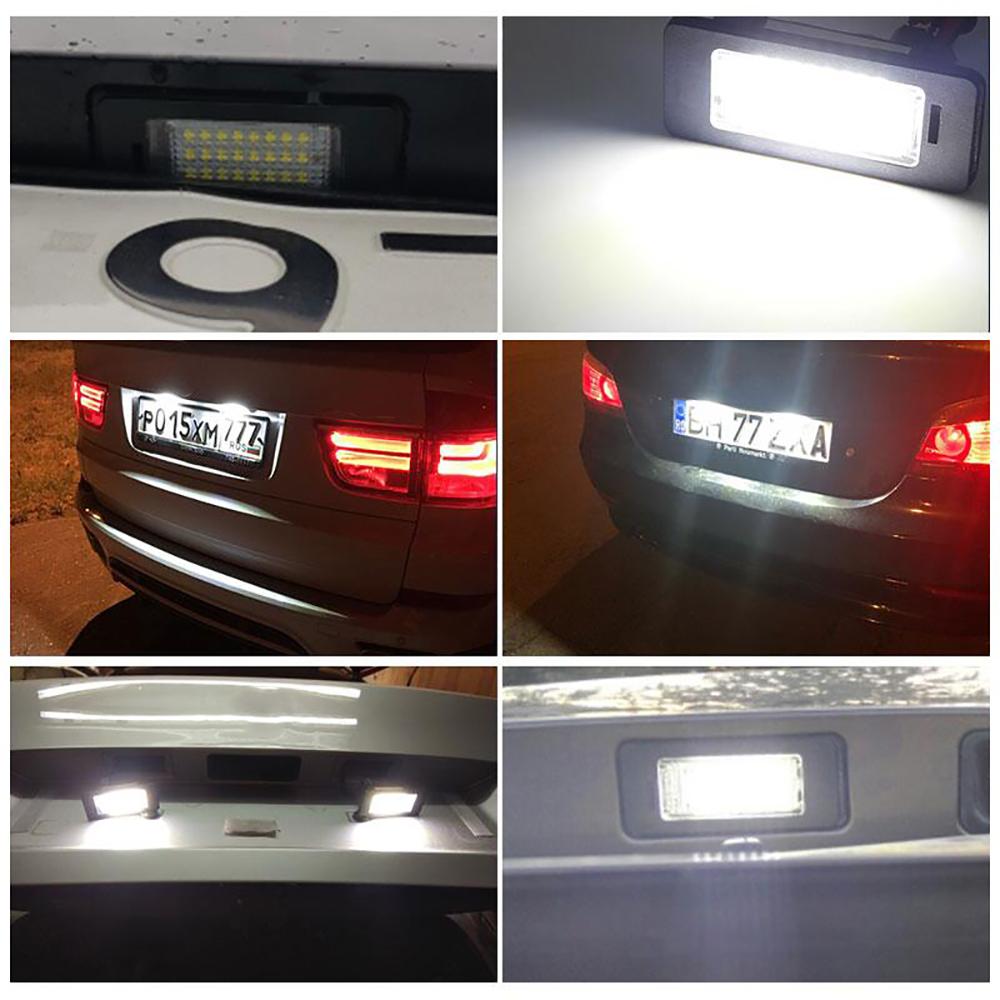 White Error Free LED Car License Plate Light Bulbs Accessories For BMW E39 X3 F25 F10 E60 E61 E82 E88 E90 E91 F30 E92 E93 E46 M3