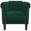 Armchair, Dark Green, Upholstered In Velvet