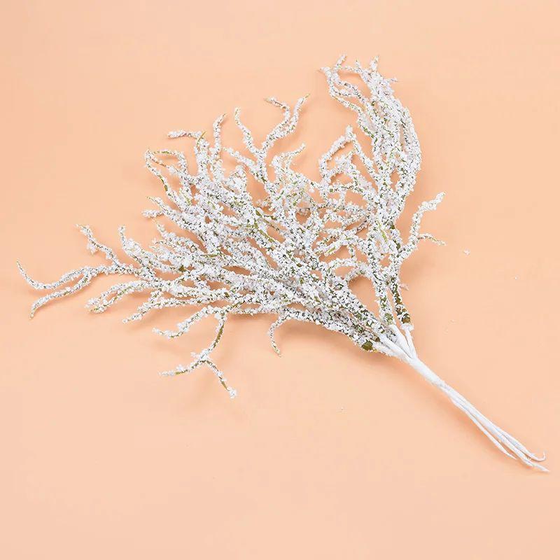 6pcs Artificial Plants Flowers Hot Sales for Home Wedding Christmas Snow  Potted Plants Diy  Arrangement Vase Photography Props