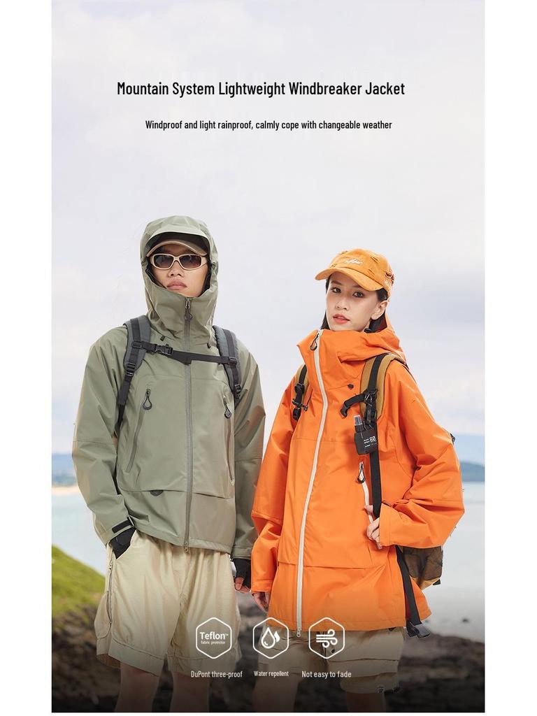 Unisex Autumn 2024 Windproof Waterproof Hiking Jacket: Stylish Single Layer Outdoor Windbreaker