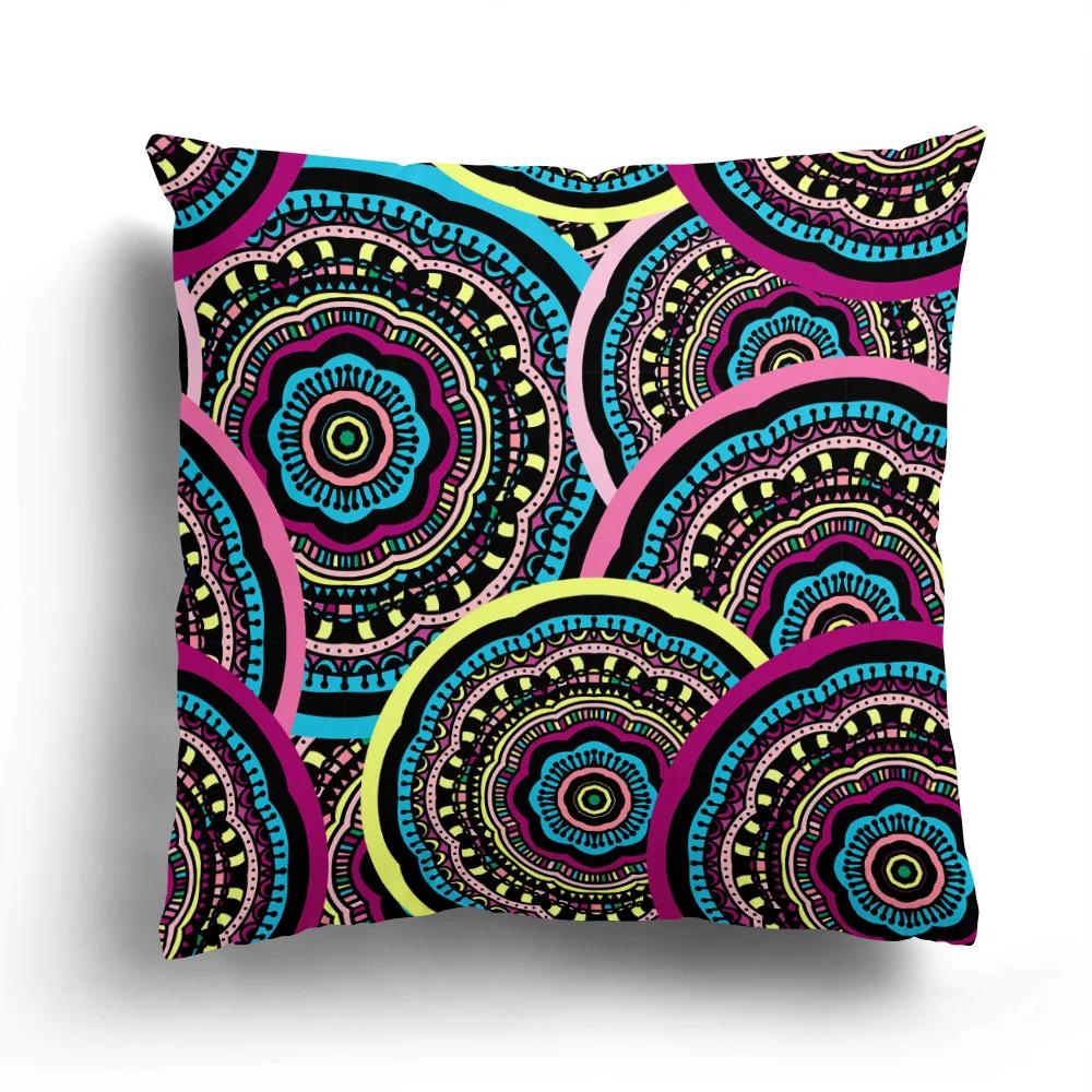 Retro Ethnic Totem Plush Pillowcase Home Sofa Cushion Cover Cartoon Pattern