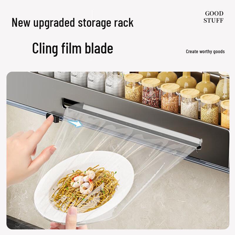 3-Tier Wall-Mounted Kitchen Storage Rack with Knife Holder
