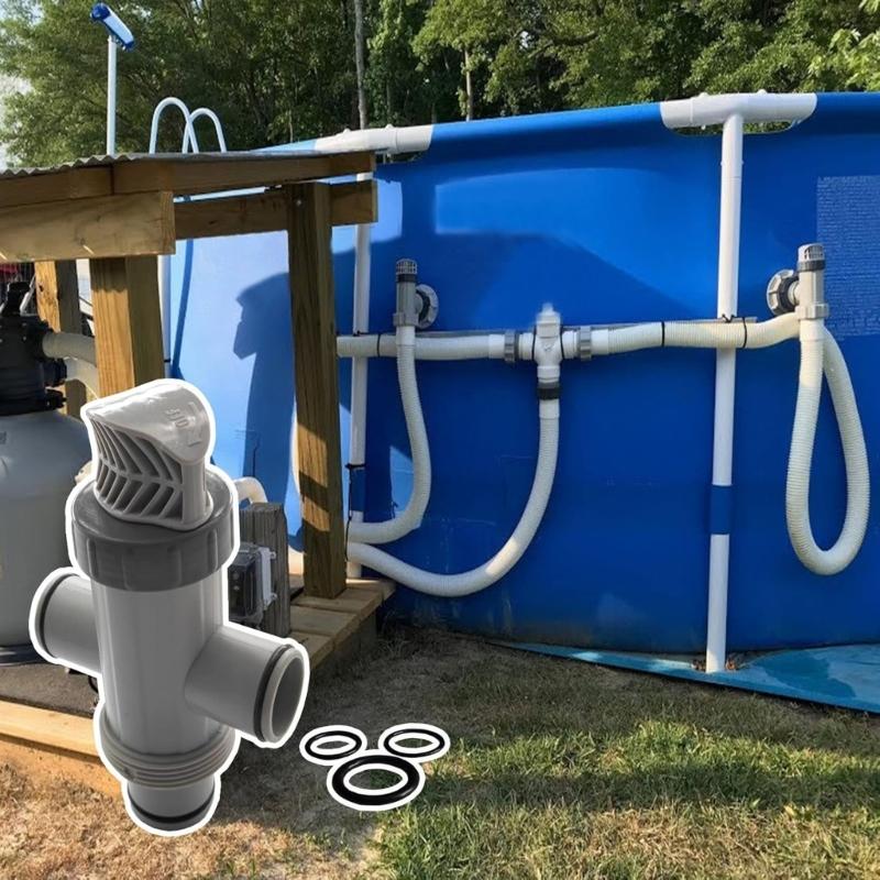 Heavy Duty Pool Valves Assembly and Hose Conversion Set Plastic Texture Suitable for Ground Pools Easy Installation