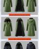 Men's Extra Long Winter Coat - Army Green, Waterproof, Windproof, Thickened Cotton with Removable Velvet Lining, Coldproof for Northeast Winters.