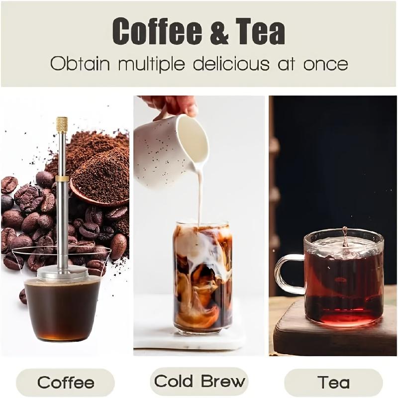 1pc Stainless Steel Manual Coffee Filter - Compact & Space-Saving Design, Durable Coffee Grounds Filter for French Press, Espresso Machines