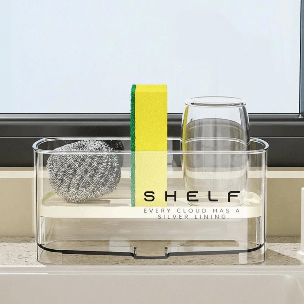 Transparent Kitchen Sink Rag Rack Space Saving Sponge Drain Rack  Kitchen Supplies