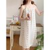 Sweet Cartoon Princess Style Nightgown for Women In Summer New Sexy Suspender Bubble Wrinkle Cloth Home Clothes