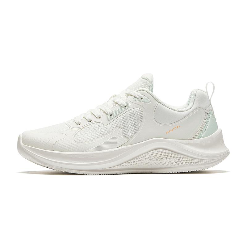 New Anta Breathable And Lightweight Low Top Casual Running Shoes Women's White Green 922435518-1