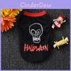 Halloween Themed Pet Dog Cotton Vest Shirt With Skull Print For Cats And Dogs