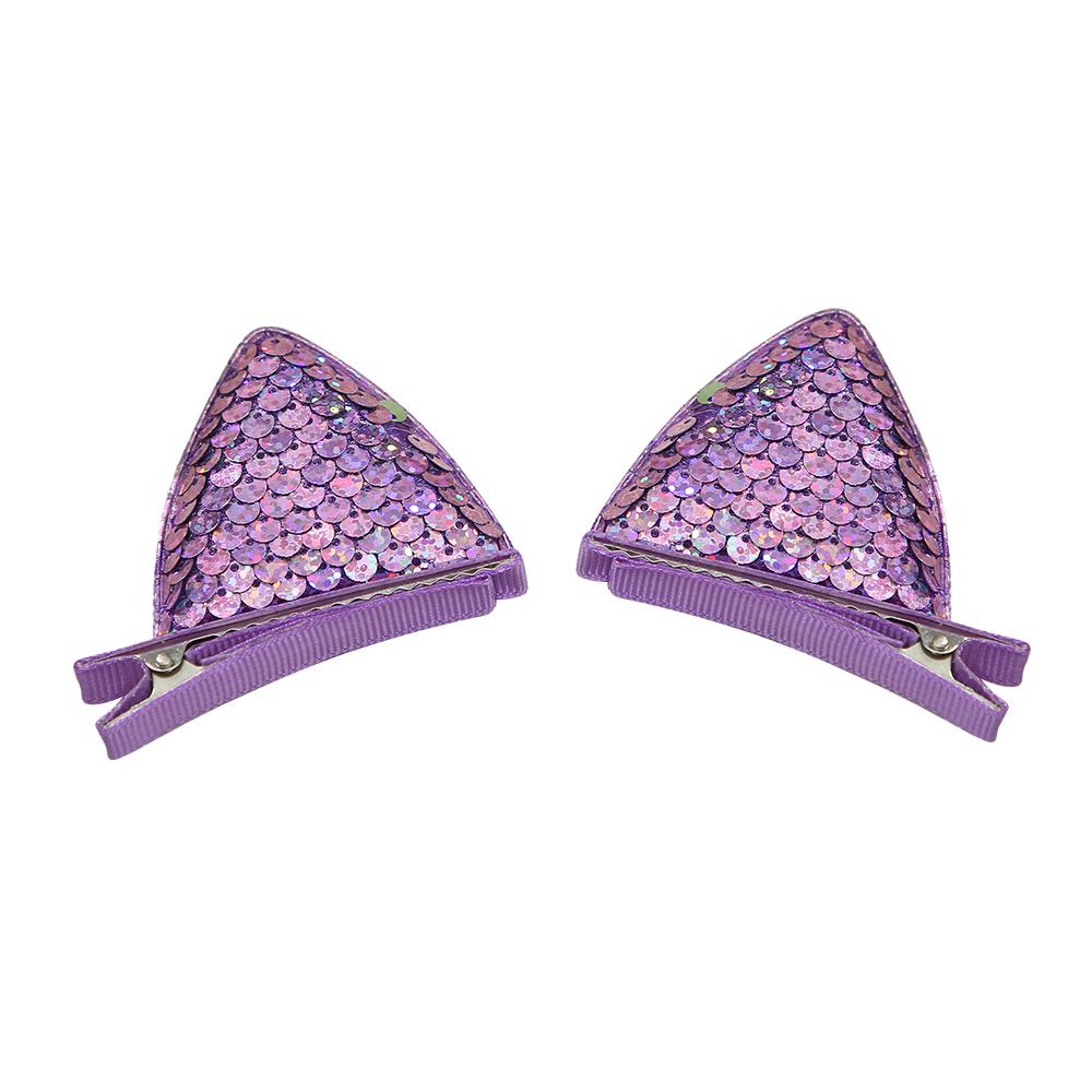 Cat Ear Side Princess Hair Clip Sweet Girl Cute Super Shiny Hair Clip Powder Sparkly Side Clip Hair Party Decoration