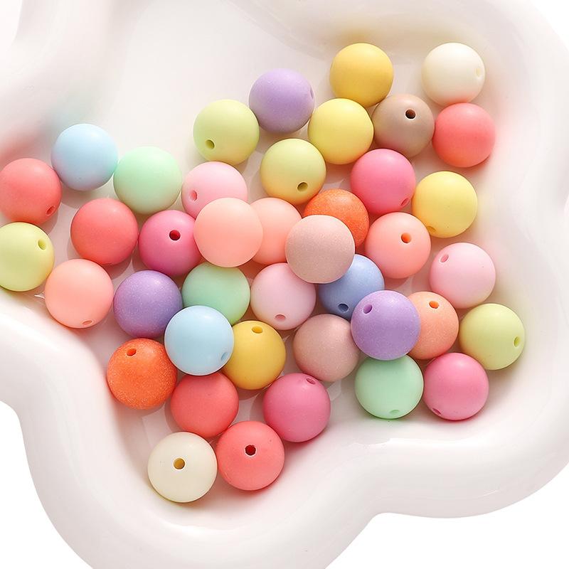 Handmade Beads 6-16mm Acrylic Mixed Colors Mixed Batch Frosted Round Beads Handmade Diy Hand Stringing Beads Jewelry Accessories Material Package