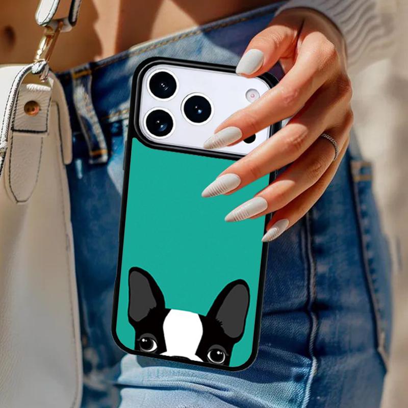 Boston Terrier Dog Faces Phone Case For iPhone 17 Air 14 15 13 12 Max Cover For Apple 14 15 16 16e 11 Pro Max Plus Coque