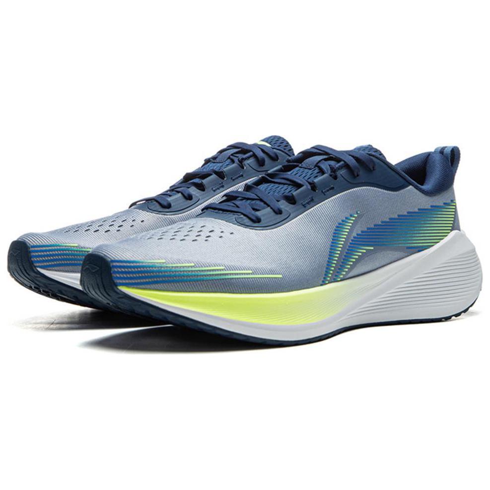 Li Ning Tread Wind Comfortable Versatile Fabric Non-Slip Wear-Resistant Low-Top Casual Running Shoes Men sneaker Gray Blue AGLU321-3